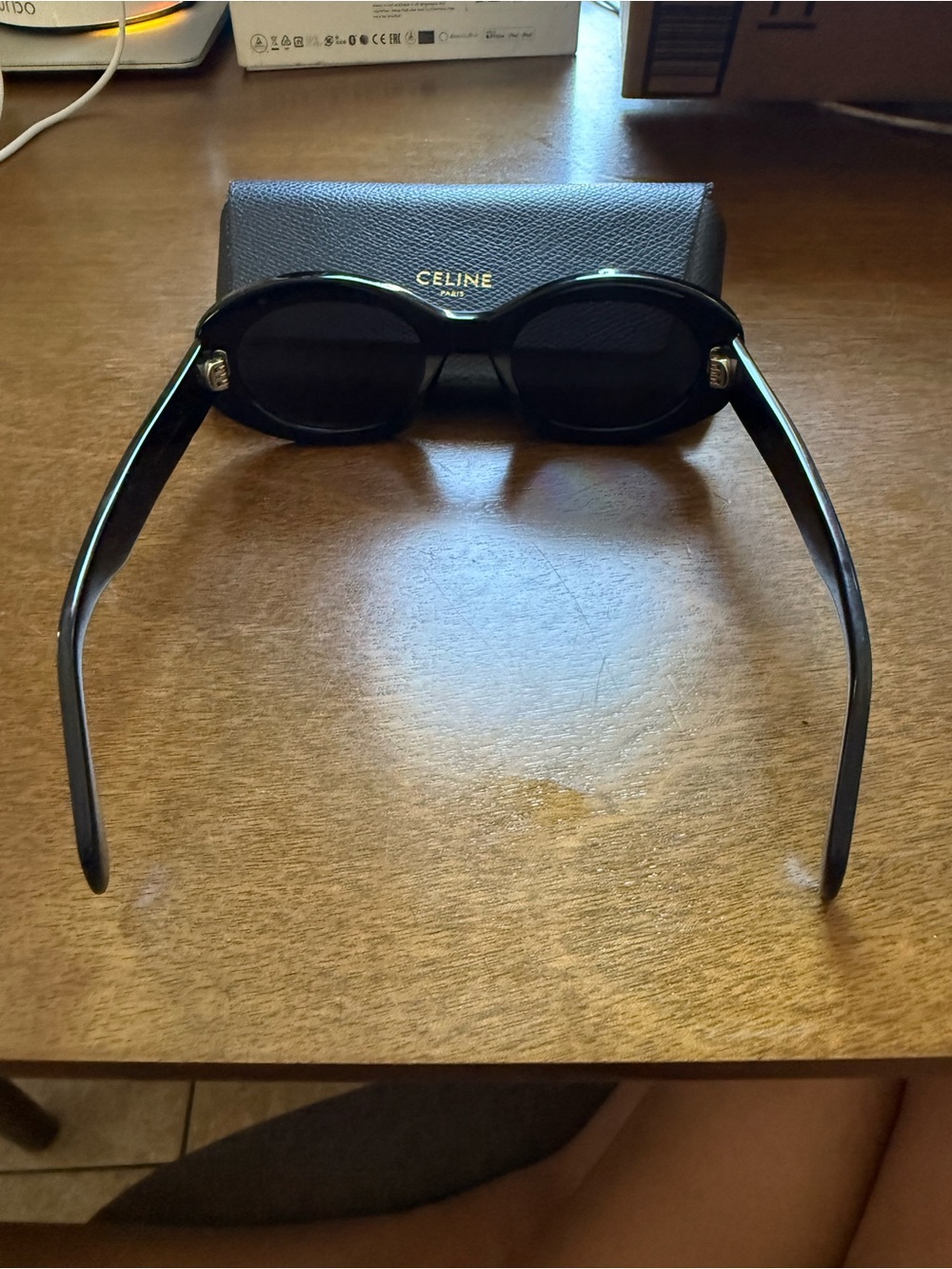 Celine Black Oval Triomphe Sunglasses - Picture 12 of 14